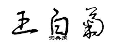 曾庆福王白菊草书个性签名怎么写