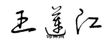 曾庆福王莲江草书个性签名怎么写
