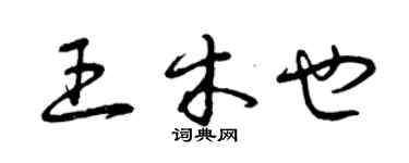 曾庆福王木也草书个性签名怎么写