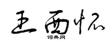 曾庆福王西怀草书个性签名怎么写