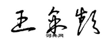 曾庆福王采频草书个性签名怎么写