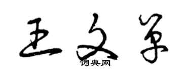 曾庆福王文单草书个性签名怎么写