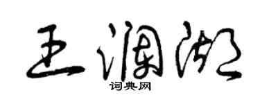 曾庆福王澜湖草书个性签名怎么写