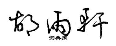 曾庆福胡雨轩草书个性签名怎么写