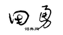 曾庆福田勇草书个性签名怎么写