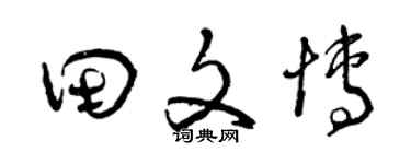 曾庆福田文博草书个性签名怎么写