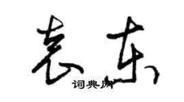 曾庆福袁东草书个性签名怎么写
