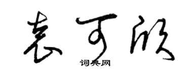 曾庆福袁可欣草书个性签名怎么写