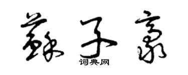 曾庆福苏子豪草书个性签名怎么写