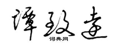 曾庆福谭致远草书个性签名怎么写