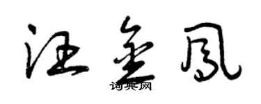 曾庆福汪金凤草书个性签名怎么写