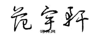 曾庆福范宇轩草书个性签名怎么写