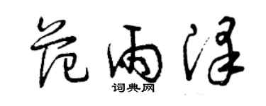 曾庆福范雨泽草书个性签名怎么写