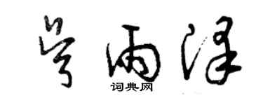 曾庆福吴雨泽草书个性签名怎么写
