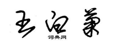 朱锡荣王白菊草书个性签名怎么写