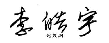 朱锡荣李皓宇草书个性签名怎么写