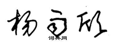 朱锡荣杨雨欣草书个性签名怎么写