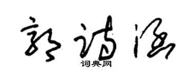 朱锡荣郭诗涵草书个性签名怎么写