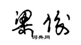 朱锡荣梁俊草书个性签名怎么写