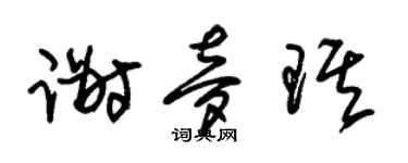朱锡荣谢梦琪草书个性签名怎么写