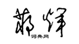 朱锡荣蒋辉草书个性签名怎么写