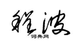 朱锡荣程波草书个性签名怎么写