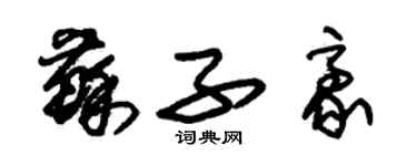 朱锡荣苏子豪草书个性签名怎么写