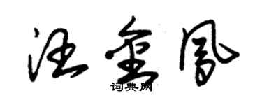 朱锡荣汪金凤草书个性签名怎么写