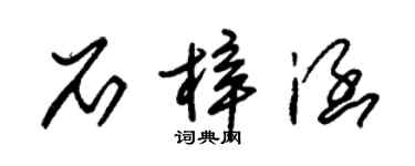 朱锡荣石梓涵草书个性签名怎么写
