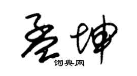 朱锡荣孟坤草书个性签名怎么写