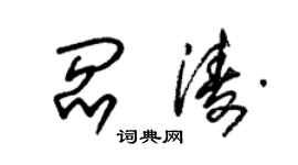 朱锡荣阎涛草书个性签名怎么写