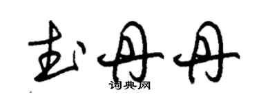 朱锡荣武丹丹草书个性签名怎么写