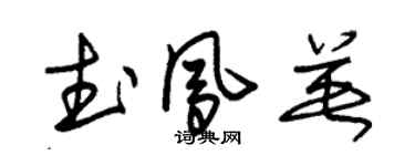 朱锡荣武凤英草书个性签名怎么写