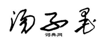 朱锡荣汤子墨草书个性签名怎么写
