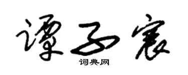 朱锡荣谭子宸草书个性签名怎么写