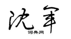 曾庆福沈军草书个性签名怎么写