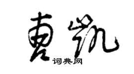 曾庆福曹凯草书个性签名怎么写