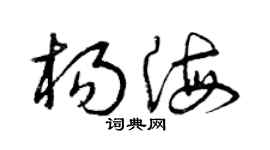 曾庆福杨海草书个性签名怎么写