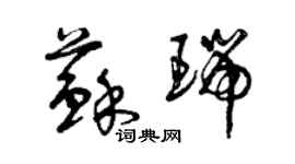 曾庆福苏瑞草书个性签名怎么写