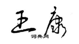 曾庆福王康草书个性签名怎么写