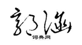 曾庆福郭涵草书个性签名怎么写