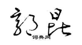 曾庆福郭昆草书个性签名怎么写
