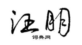 曾庆福汪朋草书个性签名怎么写