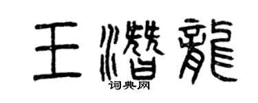 曾庆福王潜龙篆书个性签名怎么写