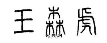 曾庆福王森虎篆书个性签名怎么写