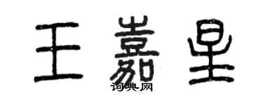 曾庆福王嘉星篆书个性签名怎么写