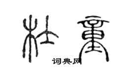 陈声远杜童篆书个性签名怎么写