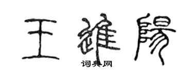 陈声远王进阳篆书个性签名怎么写