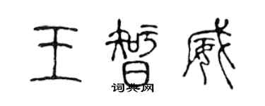陈声远王智威篆书个性签名怎么写