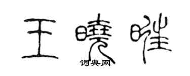 陈声远王晓旺篆书个性签名怎么写